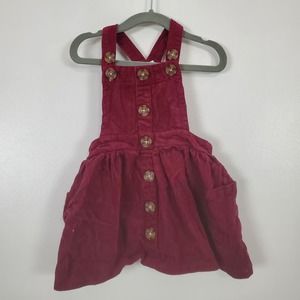 Nannette Kids corduroy jumper dress deep red 2T